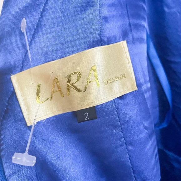 LAra Design Floral Satin Fit and Flare Wedding Guest Mother Bride Prom Gown 2 - Picture 7 of 8